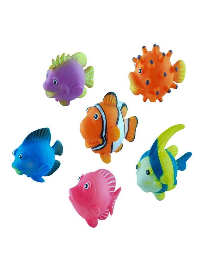 BOHS Rubber Squirting Fish - Cute Floating Cartoon Soft - Baby Bath Play Water Marine Animals Toys - 6 Count - Image 1