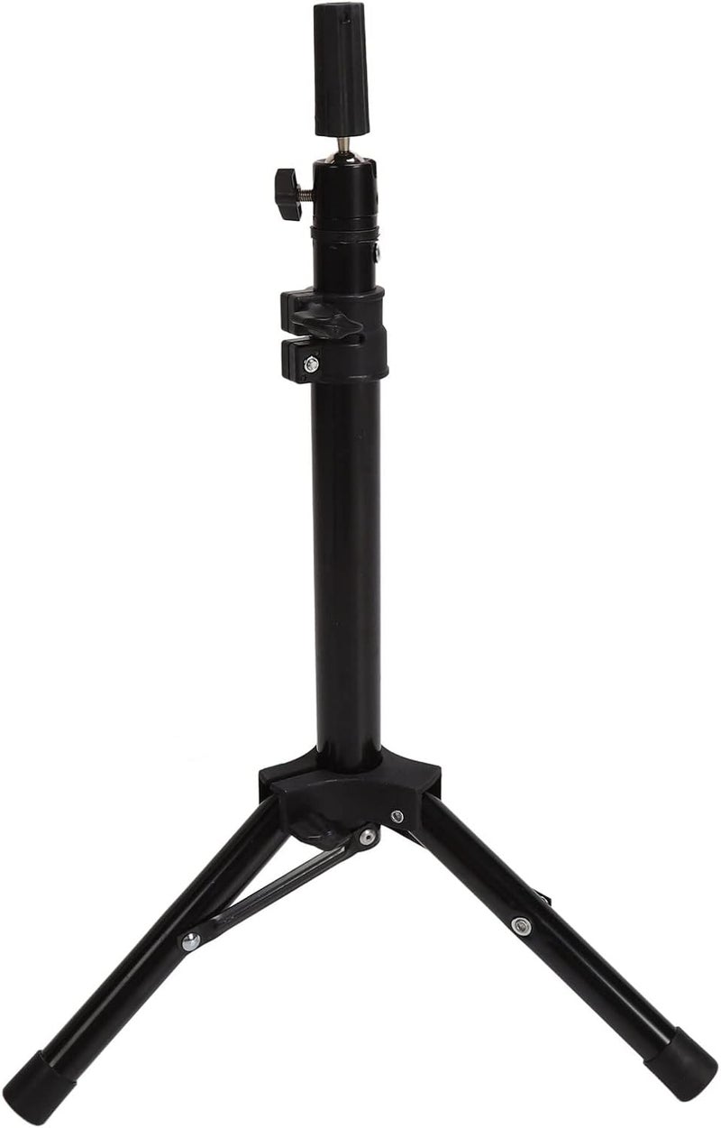 Wig Head Tripod Mannequin Head Stand, Aluminum Alloy Wig Stand Tripod with Non Slip Base, Adjustable Height Hairdressing Training Tool for Salon and Home Use, Stable Black Mannequi - Image 3
