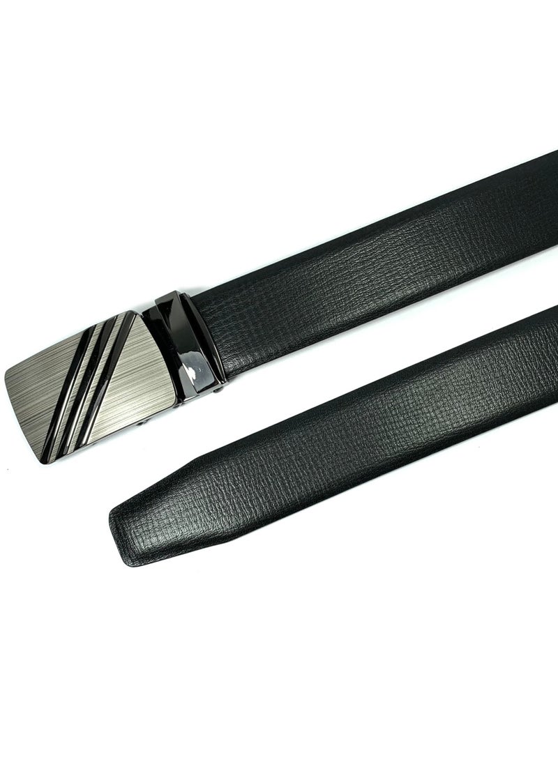 Classic Milano Classic Milano Genuine Leather Men's Spanish Leather Belt Men Automatic Buckle Dress Belt  - Formal Men's Belt Leather & Office Wear Belt, Formal Outfits, Gifts - Black & Brown Men’s Leather Belt for Men  - Image 3