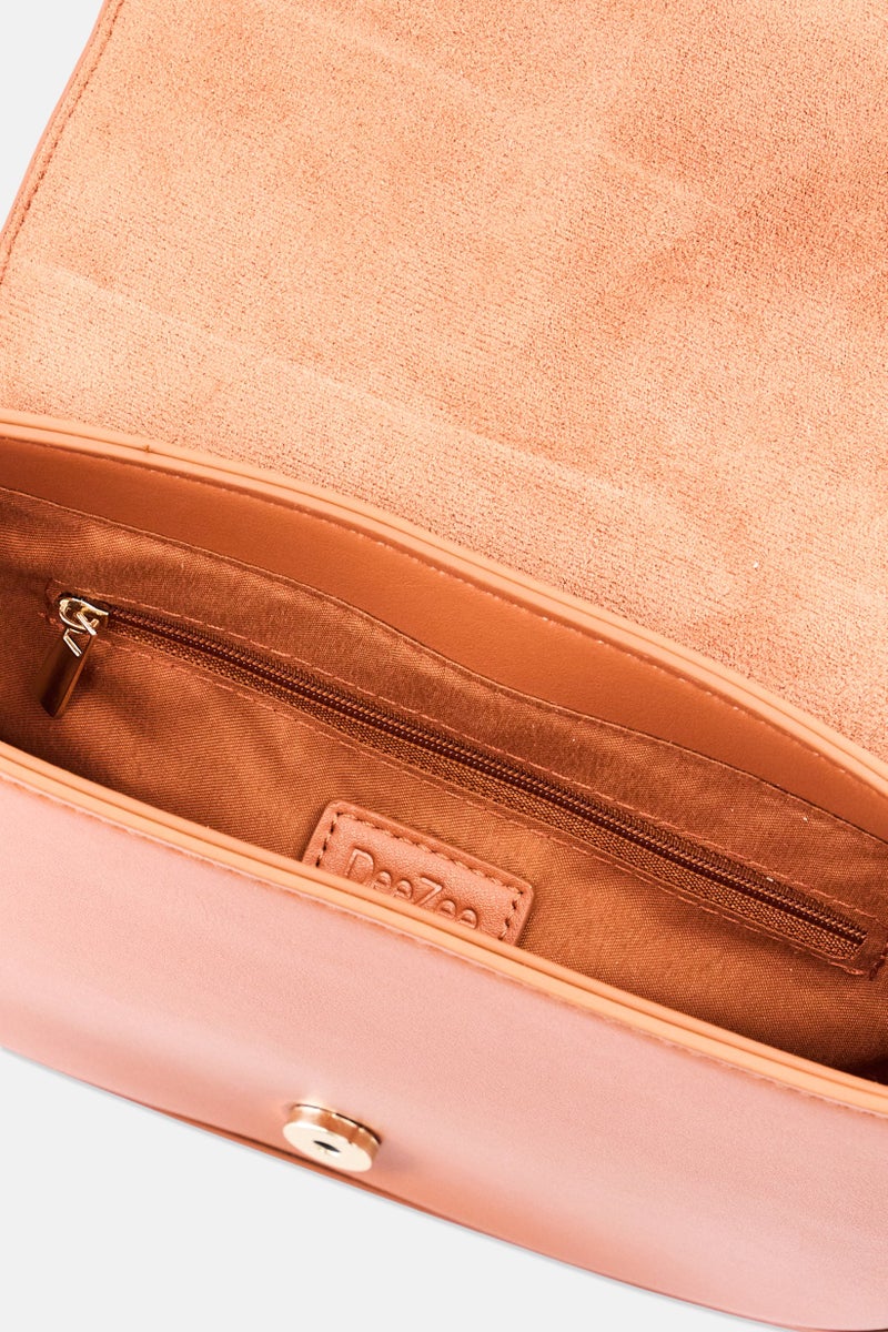 Deezee Women Brand Logo Cross Body Bag, Brown - Image 4