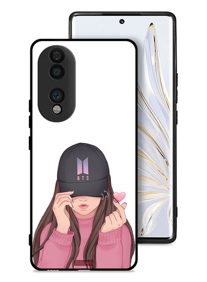 Tolwak غطاء حماية لهاتف Honor 70 مع تصميم فتاة تلتقط صورة - Image 1