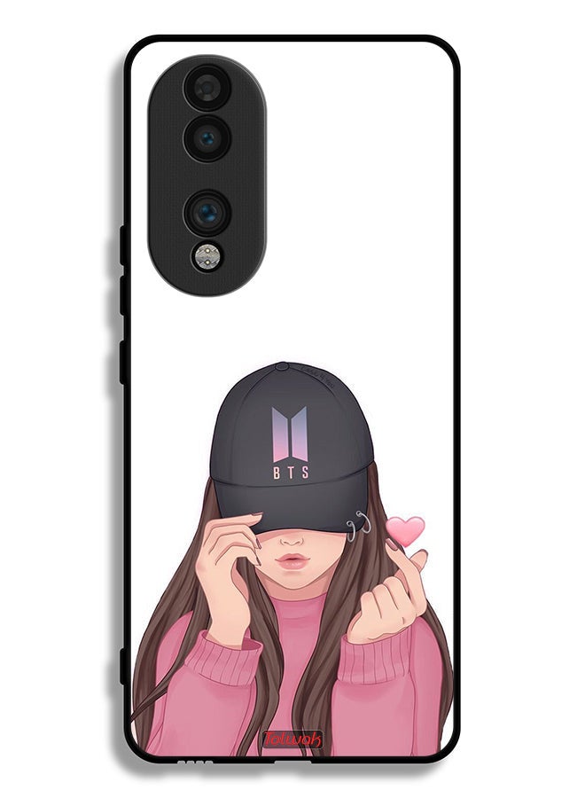 Tolwak غطاء حماية لهاتف Honor 70 مع تصميم فتاة تلتقط صورة - Image 2