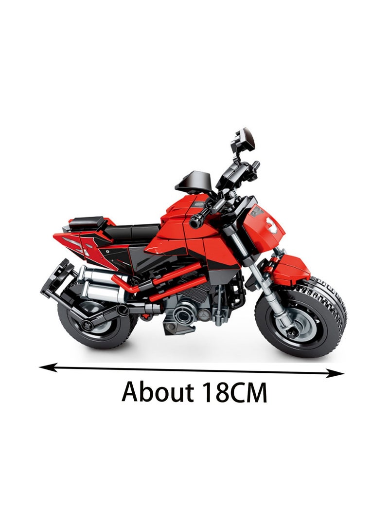Loquat 235pcs Red Motorcycle Building Block Toy Set; A Great Motorcycle Gift For Kids Over 8 Years Old Who Love Fast-Paced Vehicle Action - Image 2