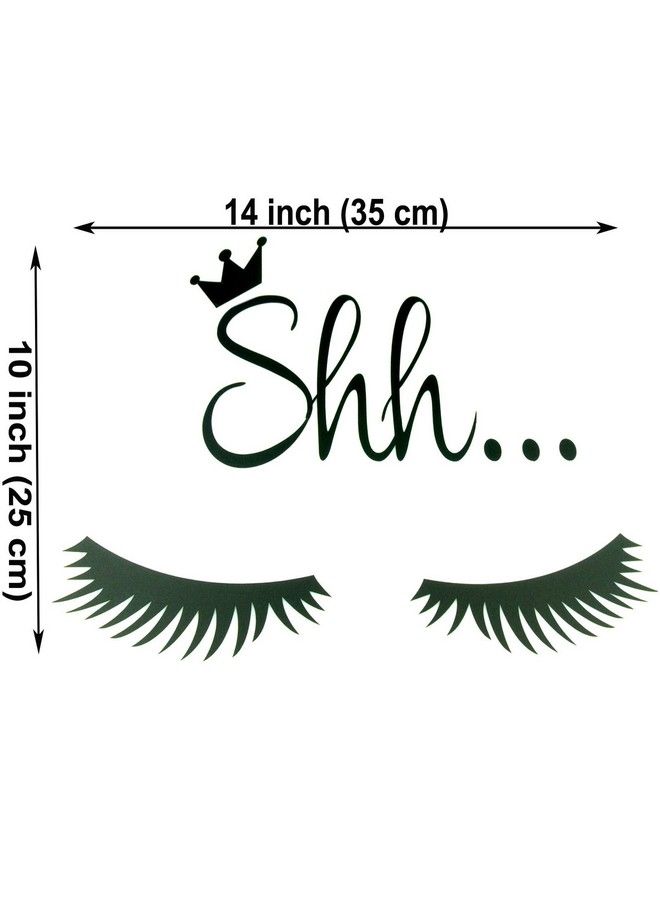 Maydahui 2Pcs Eyelash Wall Decal 14" Salon Home Sign Decor Black Purple Shh Sleep Eyes Art Vinyl Mural Wall Sticker For Kids Baby Bedroom Easy To Paste (Size 14" X 10") - Image 3