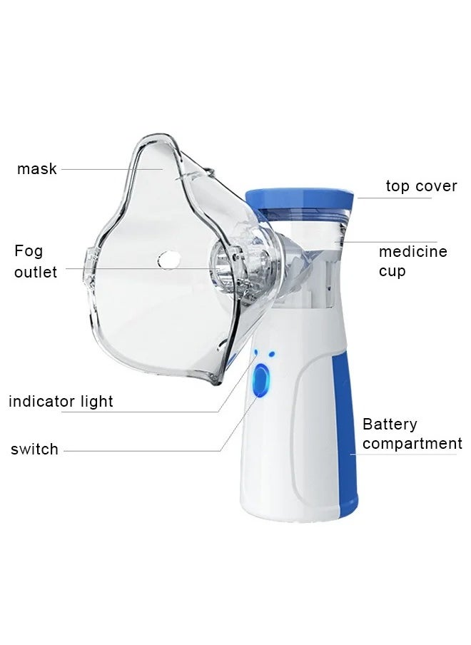 Nebulizer Portable Mini Vaporizers Handheld Medical Atomizer for Adults Children Outdoor Travel Ultrasonic Nebulizer Steam Inhaler Pocket Size