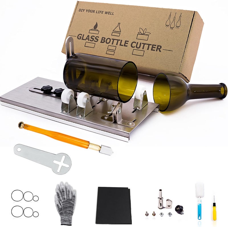 Camdios Glass Bottle Cutter, Upgraded Bottle Cutting Tool Kit, DIY Machine for Cutting Wine, Beer, Liquor, Whiskey, Alcohol, Champagne, Bottle Cutter for Round Bottle by - Image 1