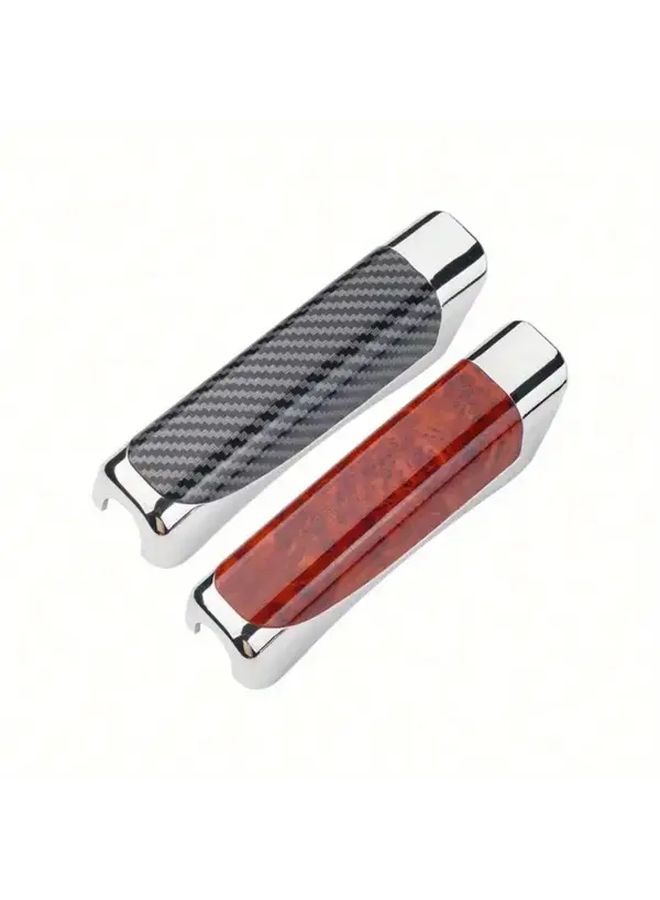 Universal Mahogany Texture Handbrake Cover Scratch Resistant ABS for Car SUV Truck - Image 5
