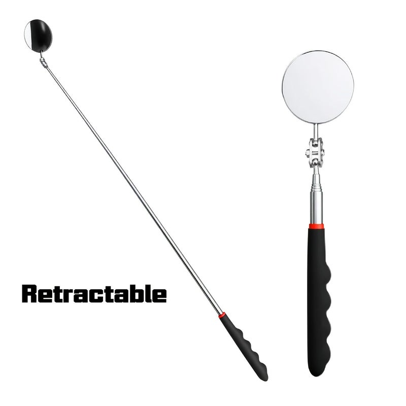 1 Pc Collapsible Folding Mechanic Inspection Mirror 360 Degree Rotatable Flexible Mechanics Mirror For Car Underbody Checking - Image 2