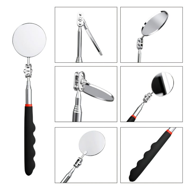 1 Pc Collapsible Folding Mechanic Inspection Mirror 360 Degree Rotatable Flexible Mechanics Mirror For Car Underbody Checking - Image 4