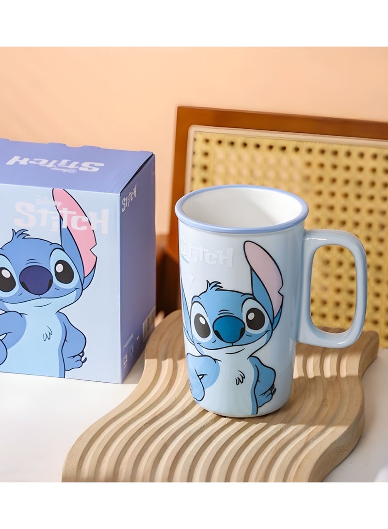 ديزني كوب سيراميك مخيط مع صندوق هدايا | كوب قهوة كرتوني لطيف سعة 500 مل للأطفال والكبار | كوب لاتيه/شاي عالي الجودة | هدية عيد ميلاد مثالية - Image 2