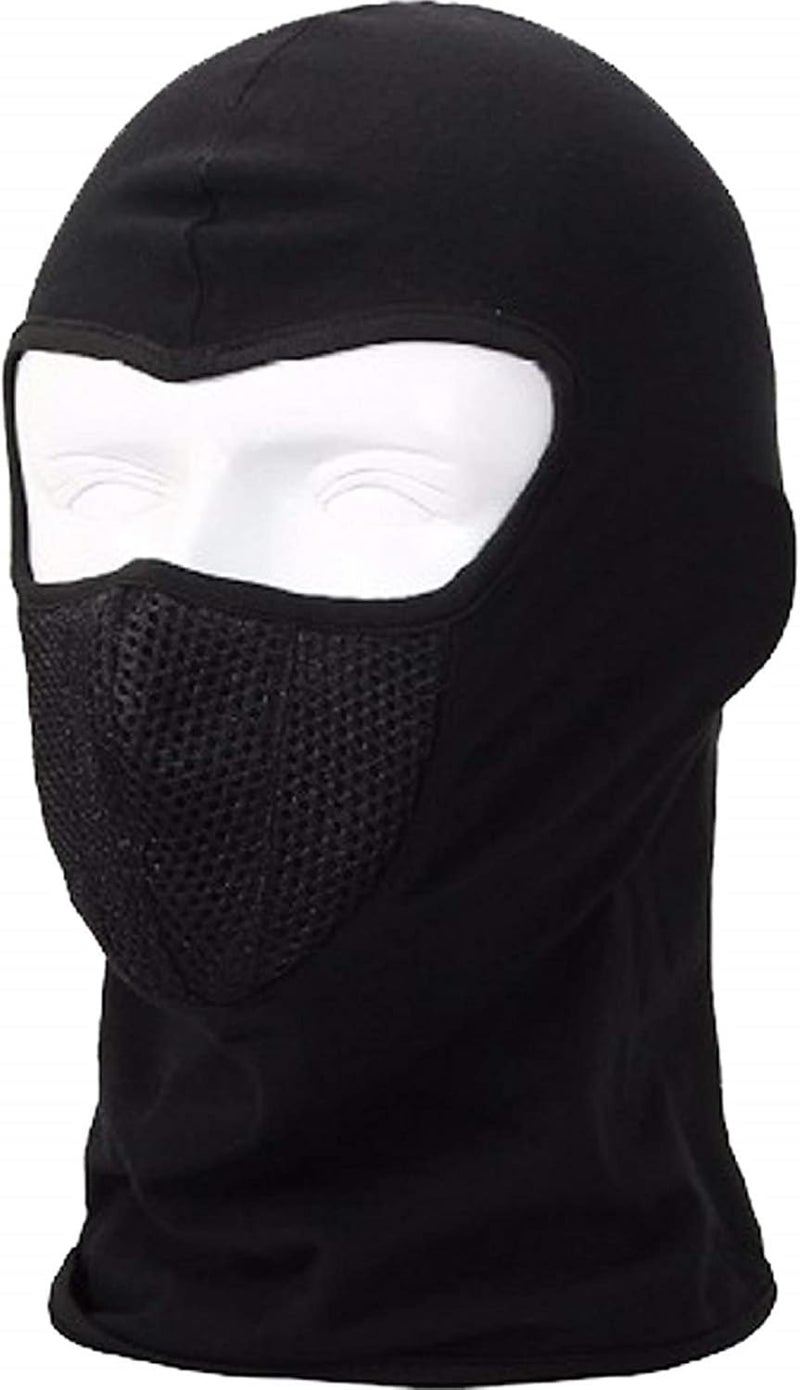 PrimeBox Helmet Face Mask Full Cover Bike Riding Cotton Anti-Dust Protection Neck Gaiter Stylish Black Biker Mask Pack of 1 Balaclava for Men - Image 3