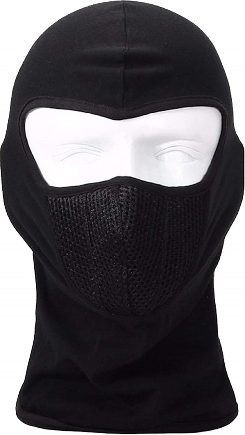 PrimeBox Helmet Face Mask Full Cover Bike Riding Cotton Anti-Dust Protection Neck Gaiter Stylish Black Biker Mask Pack of 1 Balaclava for Men - Image 2