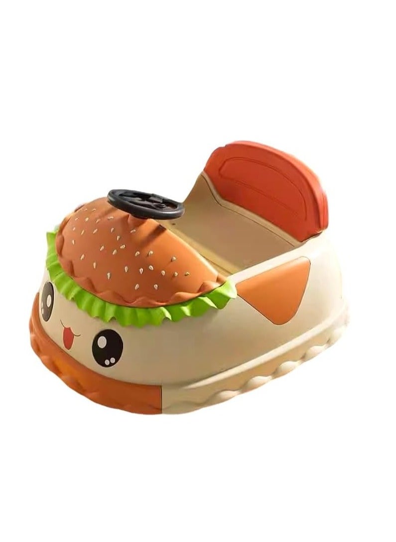 UKR UKR Kids Ride On Burger With 360° Rotation, Remote Control & Self-Drive Musical Toddler Car Rear Storage Indoor & Outdoor Electric Car  - Image 2