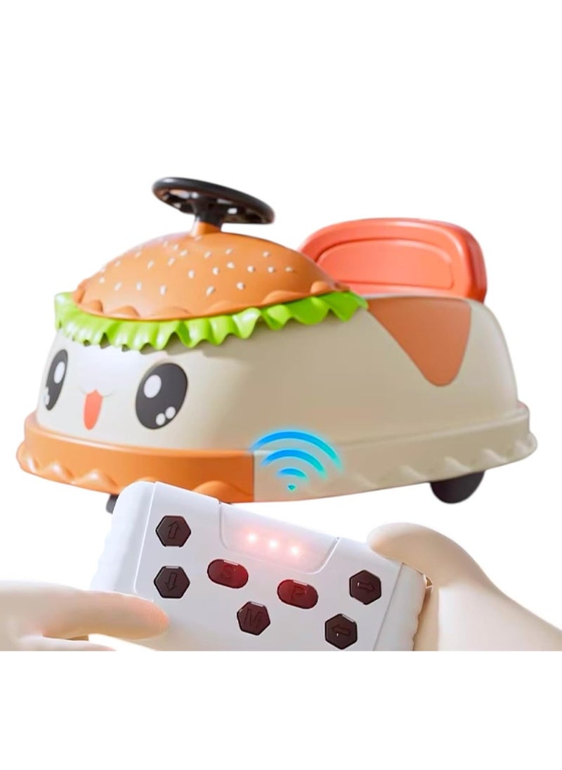 UKR UKR Kids Ride On Burger With 360° Rotation, Remote Control & Self-Drive Musical Toddler Car Rear Storage Indoor & Outdoor Electric Car  - Image 3
