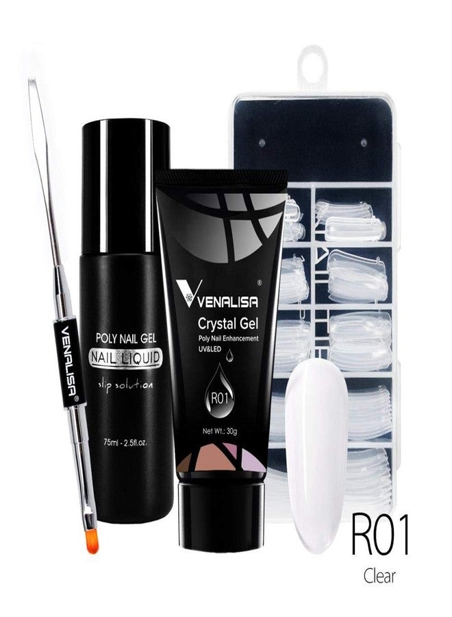 VENALISA Nail Poly Extension Gel, Builder Gel, Nail Thickening, Acrylic Nail Design, Easy to DIY at Home Poly Nail Gel 30g, Slip solution 75ml, Nail tip Mold 4pcs Set (R01) - Image 2