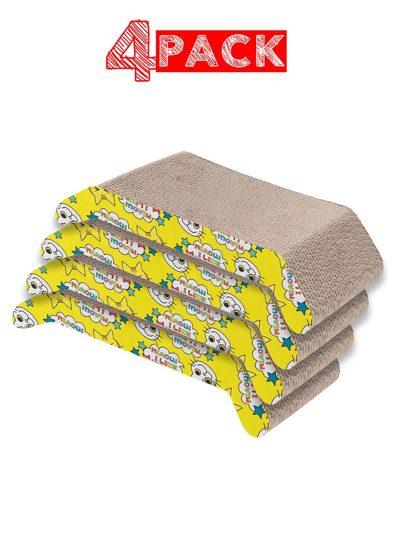 CATANES 4 Pack Cat Scratcher Cardboard Cat Scratch Pad with Premium Scratch Textures Design Durable Cat Scratching Pad Reversible - Image 1