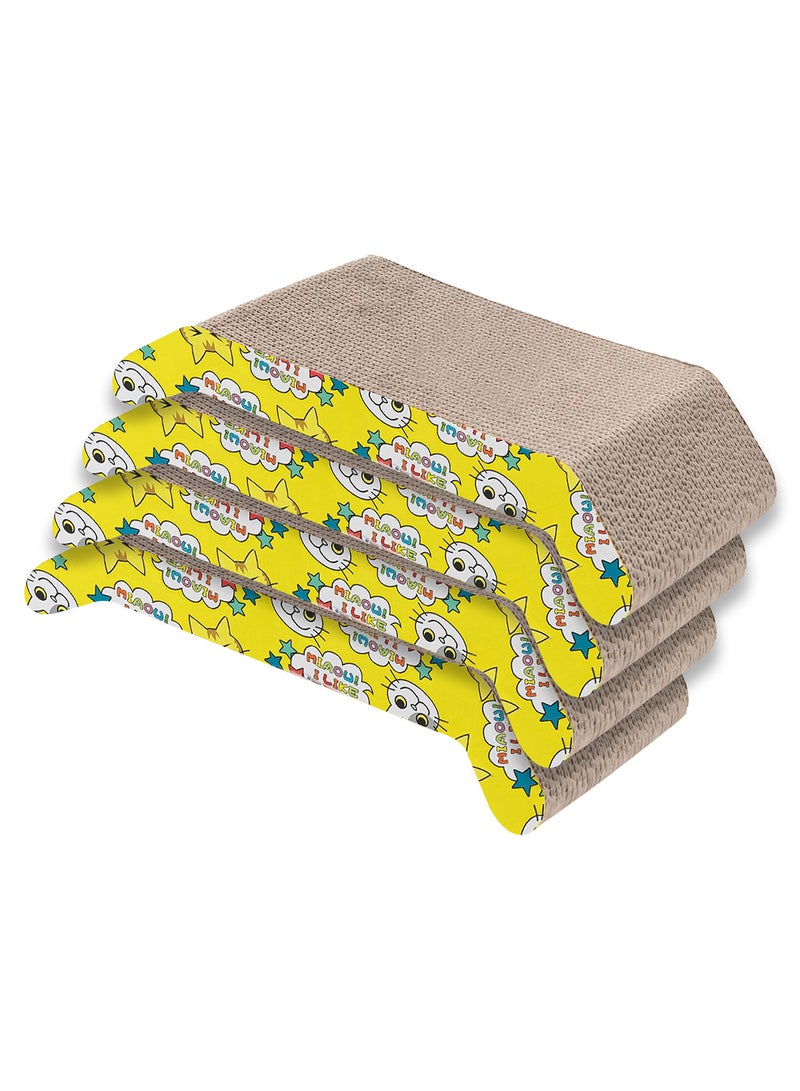 CATANES 4 Pack Cat Scratcher Cardboard Cat Scratch Pad with Premium Scratch Textures Design Durable Cat Scratching Pad Reversible - Image 2