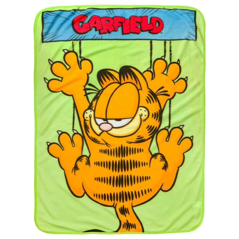 Silver Buffalo Garfield Hanging On 45" x 60" Fleece Throw, Soft and Cozy Blanket, 180 GSM - Image 1