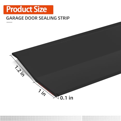 Elvone Garage Door Seal Top and Sides，40 FT Universal TPE Weather Stripping Garage Door Trim Seal Weatherproofing Garage Door Seals with Nails and Lids in Black - Image 2