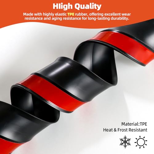 Elvone Garage Door Seal Top and Sides，40 FT Universal TPE Weather Stripping Garage Door Trim Seal Weatherproofing Garage Door Seals with Nails and Lids in Black - Image 3