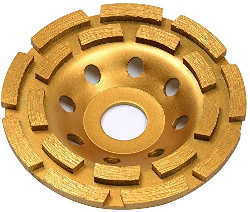 AQ AQSON عجلة طحن الماس FHT AQSON بقطر 4-1/2 بوصة مزدوجة الصف للزاوية - مثالية لتلميع وتنظيف الخرسانة والجرانيت والرخام والحجر - Image 1