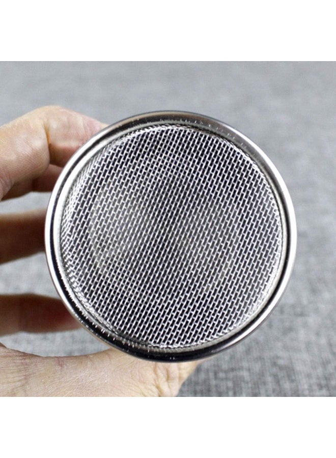 2 Pieces Powder Sugar Shaker with Lid - Stainless Steel Fine Mesh Shaker Cinnamon Icing Sugar Powder Cocoa Flour Chocolate Coffee Sifter Sprinkler Dredgers for Coffee Cappuccino Latte - Image 2