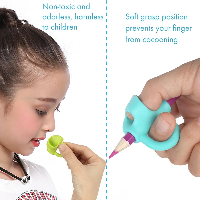 firesara Pencil Grips Breakthrough Design Writing Correction Device Handwriting Aid Pencil Grip for Kids Children Adults Special Needs Righties or Lefties 4PCS - Image 5