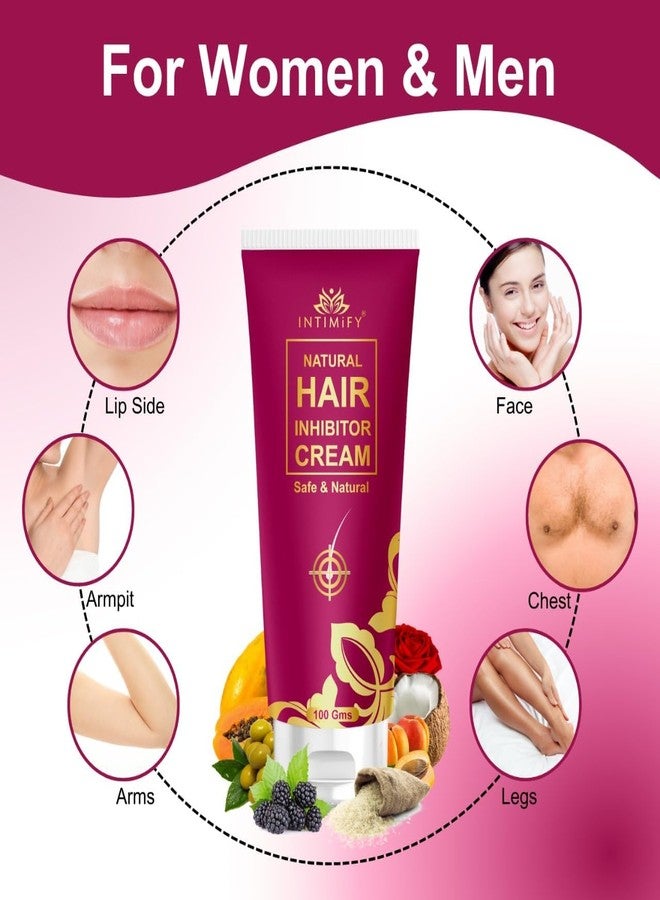 INTIMIFY Hair Inhibitor Cream, Hair Inhibitor Permanent, For Women & Men, Suitable for Facial Hair, Chin Hair, Arms and Legs (100 Gm) - Image 3