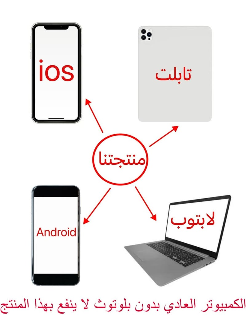 Rock Pow Ultra-Slim Bluetooth Arabci English Keyboard and Mouse Combo Rechargeable Portable Wireless Keyboard Mouse Set for Apple iPad iPhone iOS 13 and Above Samsung Tablet Phone Smartphone Android Windows - Image 4