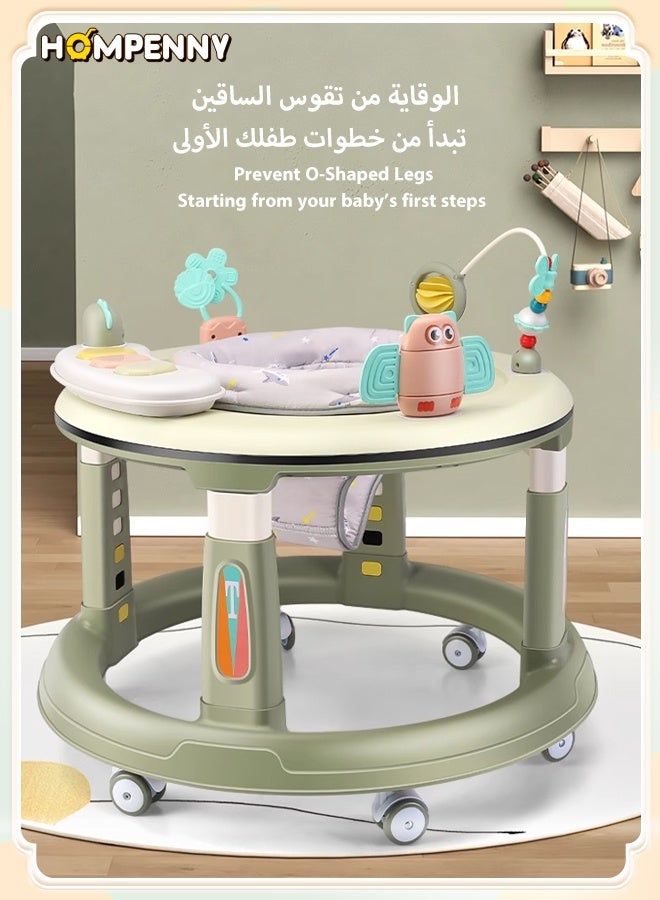 Hompenny Multifunctional Baby Walker｜Widened & Thickened Anti-Rollover Base｜Prevents O-Shaped Legs｜5-Level Height Adjustment｜360° Silent Wheels｜Interactive Music & Toy Panel｜For 6–24 Months - Image 1