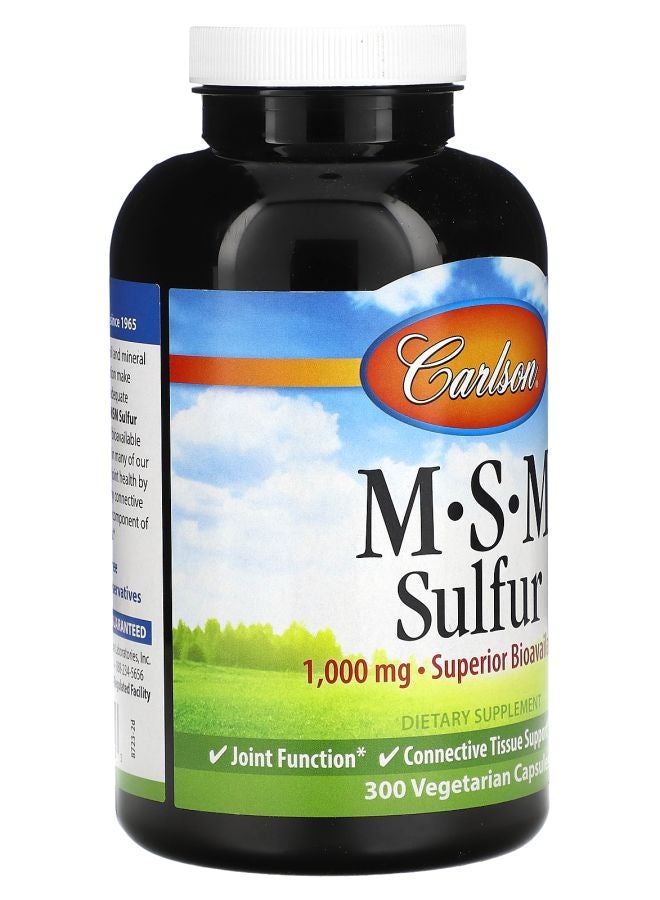 Carlson MSM Sulfur 1000 mg 300 Vegetarian Capsules - Image 2