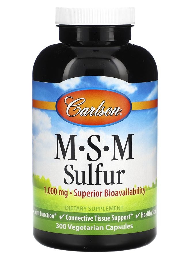 Carlson MSM Sulfur 1000 mg 300 Vegetarian Capsules - Image 1