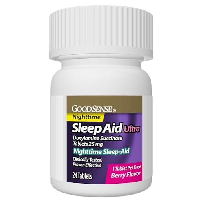 GoodSense Doxylamine Succinate Tablets, 25 mg, Berry Flavored, Night-time Sleep Aid, 24 Count - Image 2