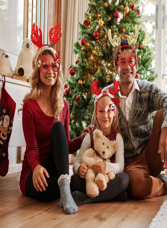 جيجكسين مجموعة نظارات وأطواق رأس جيغشين لعيد الميلاد، 64 قطعة، تتضمن 32 طوق رأس لطيف للحفلات و32 طوق رأس مرح على شكل نظارات، مثالية كهدايا لحفلات عيد الميلاد. - Image 5