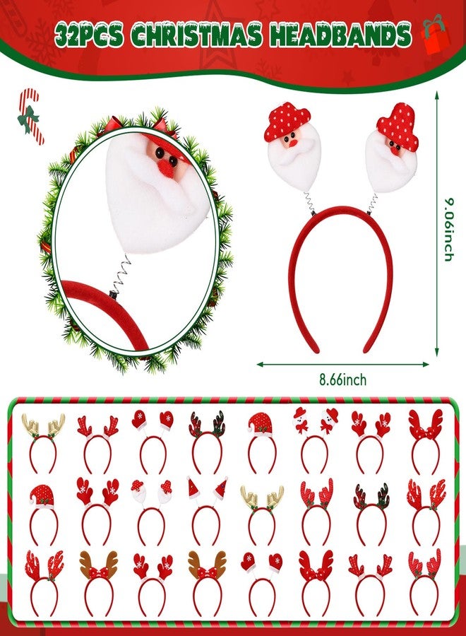 جيجكسين مجموعة نظارات وأطواق رأس جيغشين لعيد الميلاد، 64 قطعة، تتضمن 32 طوق رأس لطيف للحفلات و32 طوق رأس مرح على شكل نظارات، مثالية كهدايا لحفلات عيد الميلاد. - Image 2