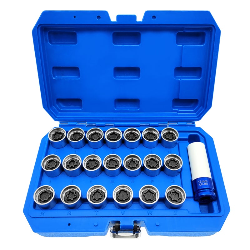 Anti-theft Screw Socket Wrench: Premium Rustproof Security Master Locking Wheel Nut Key - All-in-One Plastic Storage Case for Car Wheel Security - Image 1