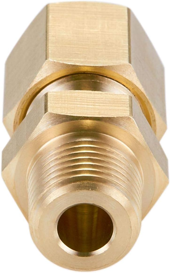LitOrange 4 عبوة موصل أنبوب ضغط نحاسي معدني، محول توصيل مستقيم، 1/4" قطر الأنبوب الخارجي x 1/8" ذكر NPT - Image 4