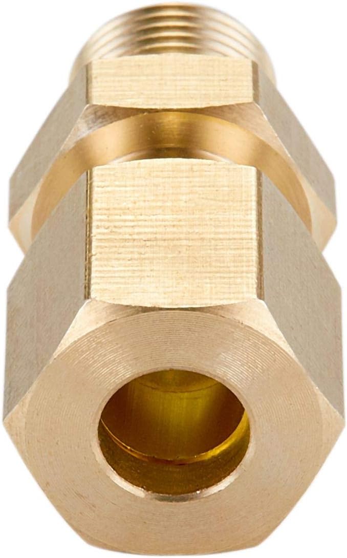LitOrange 4 عبوة موصل أنبوب ضغط نحاسي معدني، محول توصيل مستقيم، 1/4" قطر الأنبوب الخارجي x 1/8" ذكر NPT - Image 5