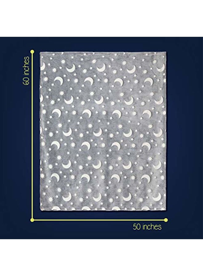 SP HOME GOODS Glow in The Dark Throw Blanket Gift for Boys and Kids Ages 4-14 and for Grandkids - Grey 50 x 60 Inches Fun, Cozy Fleece Throw Blanket Made from Plush Polyester | Wrinkle-Resistant Soft Blanket - Image 4
