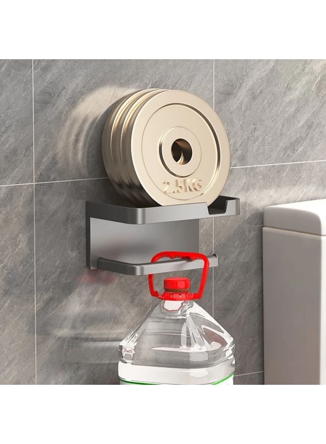 Black Self Adhesive Toilet Paper Holder With Phone Slot No Drill Bathroom Organizer - Image 5