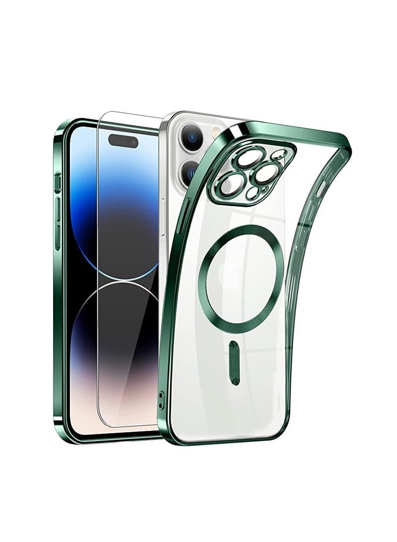 Protection cover for iPhone 14 Pro Max with camera lens protector ((14 Pro Max, green color))  - Image 1