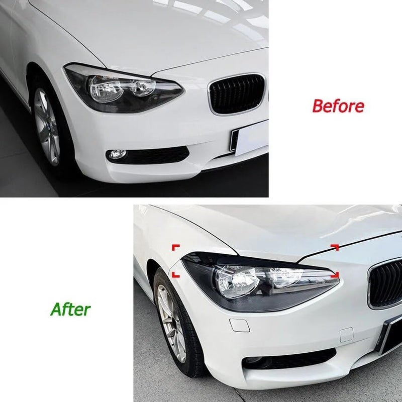 Vuzmode Gloss Black Headlight Eyelids for BMW 1 Series - Image 2