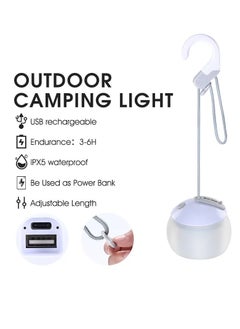 Generic 1pc Camping Mushroom Lamp, Hook Design IPX5 Waterproof USB Charging Mushroom Tent Light Hangable Decorative for Outdoor (Green)  - Image 2