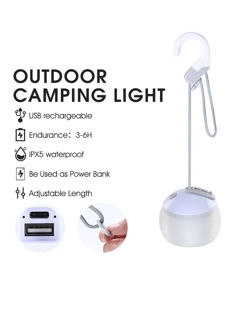 Generic 1pc Camping Mushroom Lamp, Hook Design IPX5 Waterproof USB Charging Mushroom Tent Light Hangable Decorative for Outdoor (Green)  - Image 2