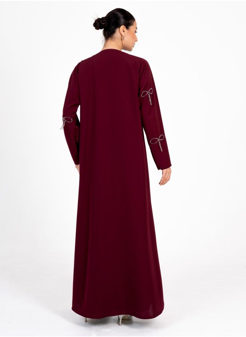 Rosette Abaya Abaya With Fionka Embroidery with long sleeves  - Image 3