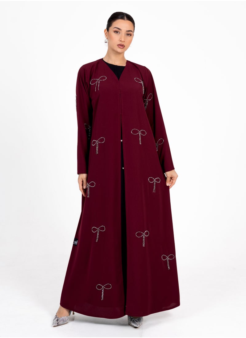 Rosette Abaya Abaya With Fionka Embroidery with long sleeves  - Image 1