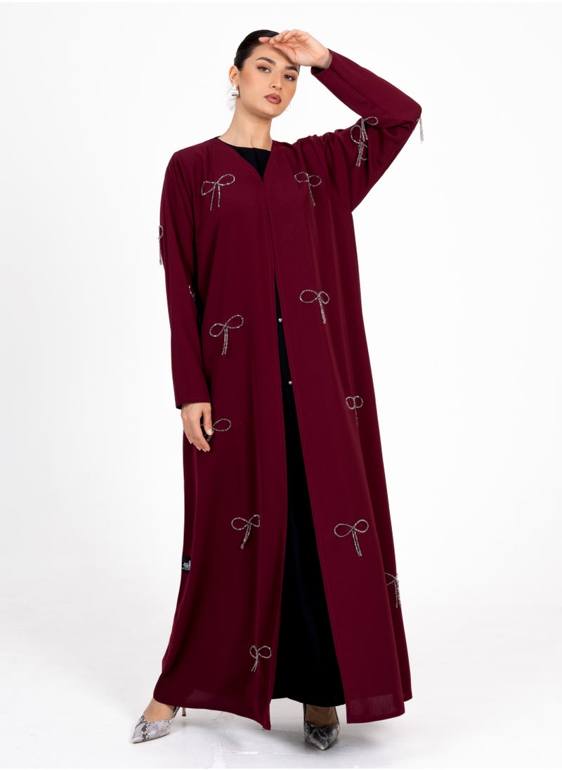 Rosette Abaya Abaya With Fionka Embroidery with long sleeves  - Image 4