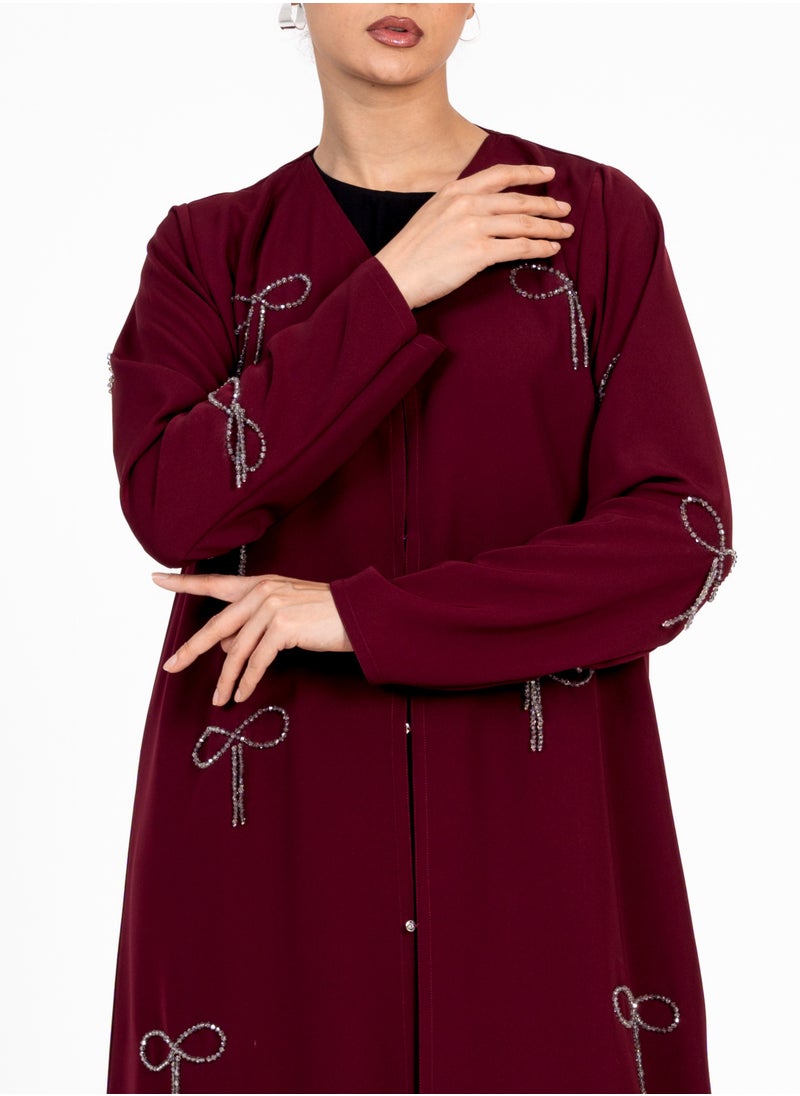 Rosette Abaya Abaya With Fionka Embroidery with long sleeves  - Image 2