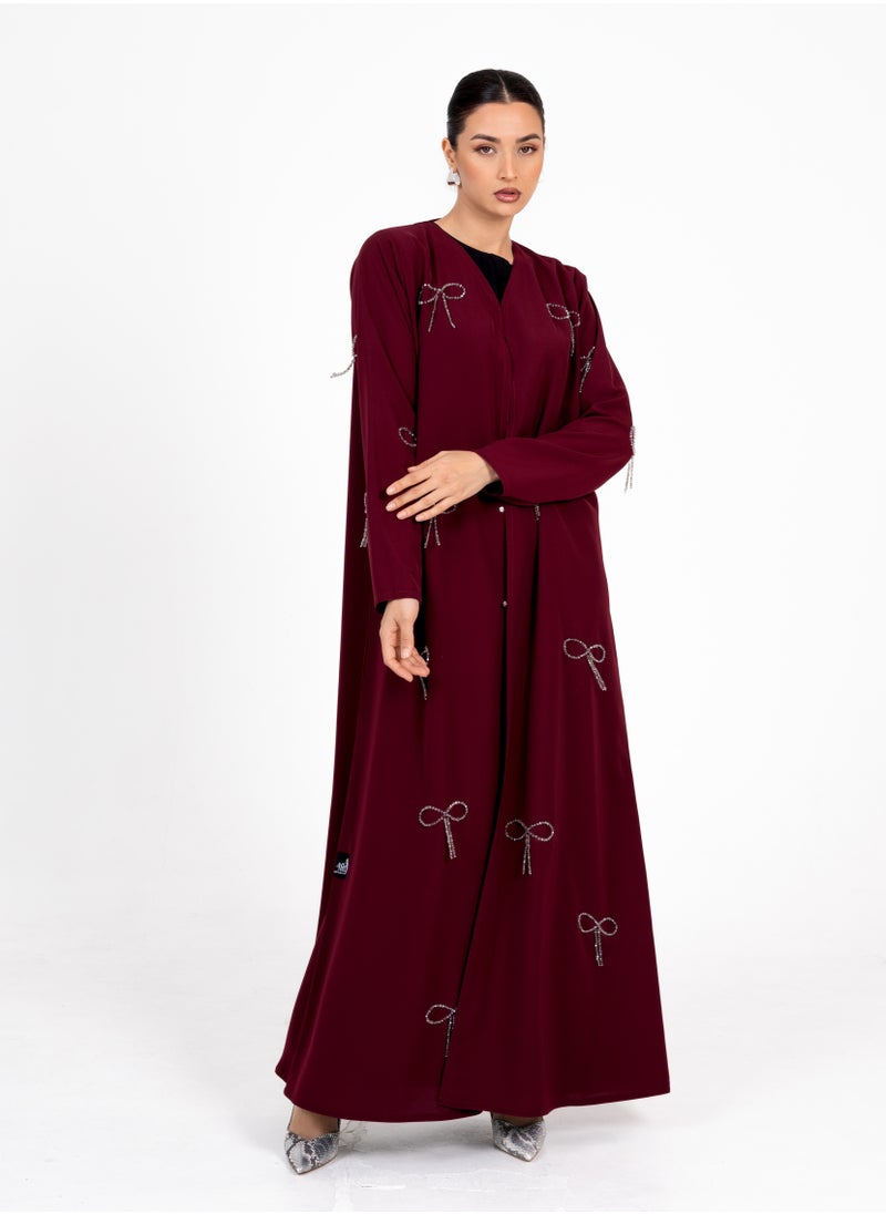 Rosette Abaya Abaya With Fionka Embroidery with long sleeves  - Image 5