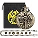 Keller & Weber Mini DND Dice Set with Steampunk Paladin Pocket Watch Shell Case DND Starter Set 7pcs Polyhedral Mini Metal Dice Set DND Gifts with Gift Bag Role Playing Board Game AccessoriesBronze - Image 2